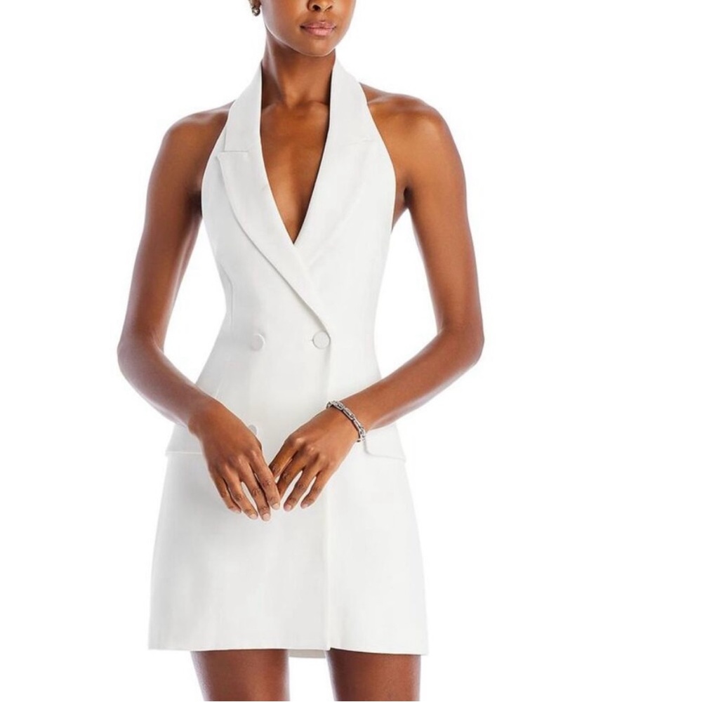 Bardot Womens Freya White Halter Vest Mini Sheath Dress Evening NWT